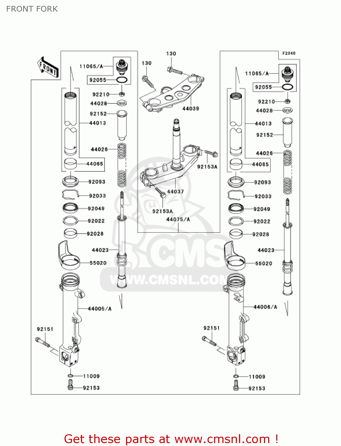 FRONT FORK ZR1200A5 ZRX1200R 2005 USA CALIFORNIA CANADA