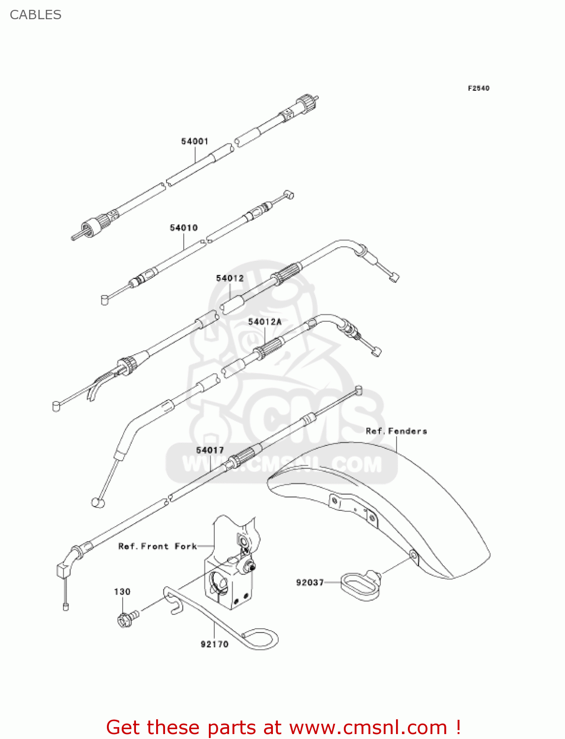 CABLES ZR1200A5 ZRX1200R 2005 USA CALIFORNIA CANADA
