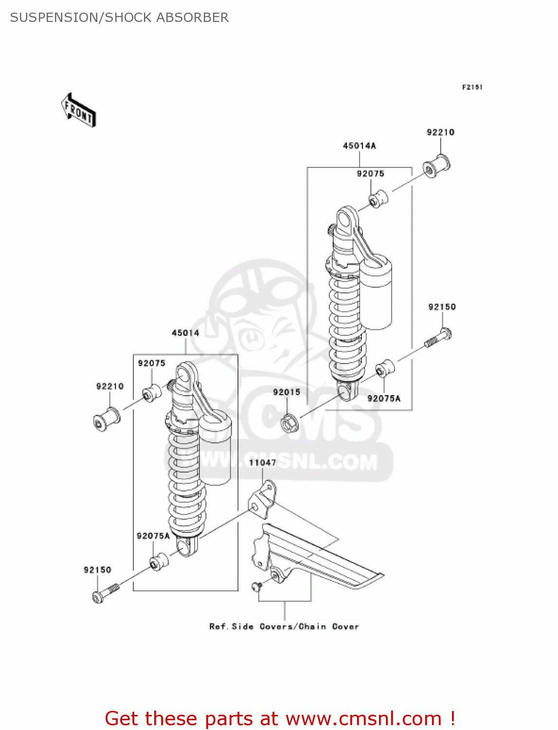 SUSPENSION/SHOCK ABSORBER ZR1200A5 ZRX1200R 2005 USA CALIFORNIA CANADA