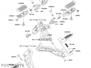 FOOTRESTS - ZR1200A5 ZRX1200R 2005 USA CALIFORNIA CANADA