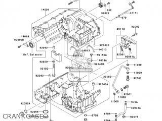 CRANKCASE - ZR1200A5 ZRX1200R 2005 USA CALIFORNIA CANADA