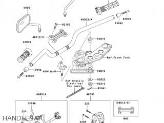 HANDLEBAR - ZR1200A5 ZRX1200R 2005 USA CALIFORNIA CANADA