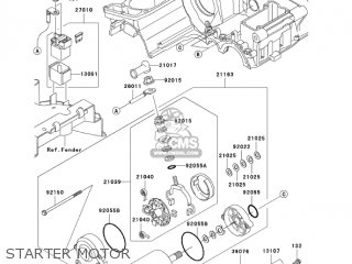 STARTER MOTOR - ZR1200A5 ZRX1200R 2005 USA CALIFORNIA CANADA