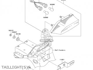 TAILLIGHT(S) - ZR1200A5 ZRX1200R 2005 USA CALIFORNIA CANADA