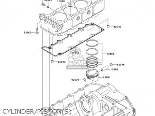 CYLINDER/PISTON(S) - ZR1200A5 ZRX1200R 2005 USA CALIFORNIA CANADA