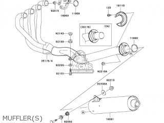 MUFFLER(S) - ZR1200A5 ZRX1200R 2005 USA CALIFORNIA CANADA