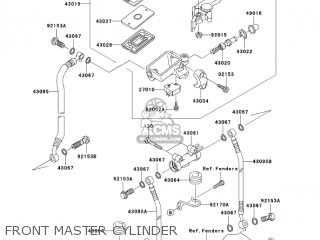 FRONT MASTER CYLINDER - ZR1200A5 ZRX1200R 2005 USA CALIFORNIA CANADA