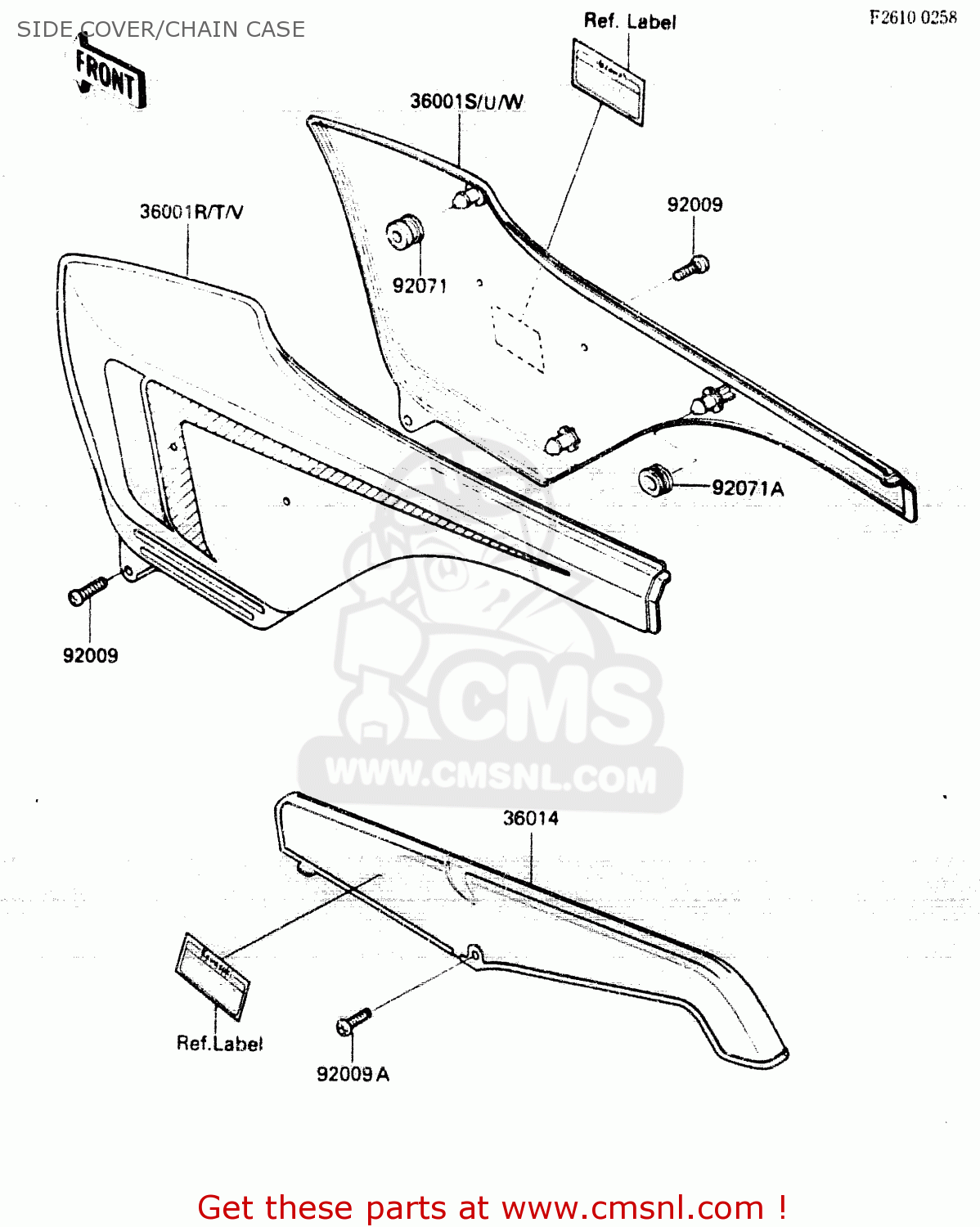 SIDE COVER/CHAIN CASE ZR400B1 1984 EUROPE UK FR IT WG