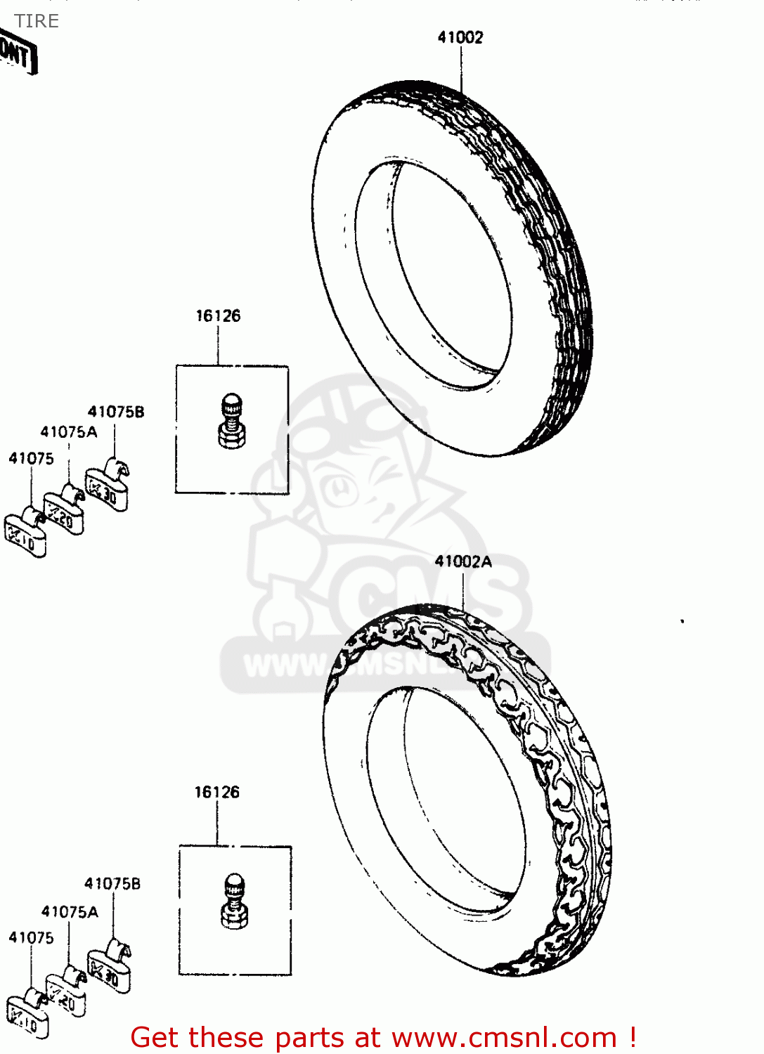 TIRE ZR400B1 1984 EUROPE UK FR IT WG