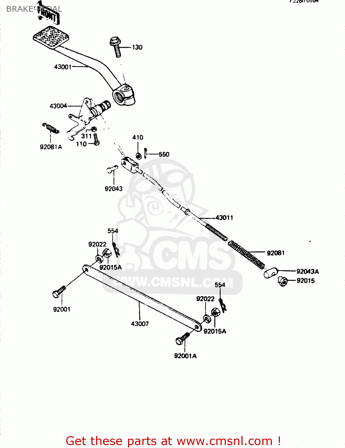 BRAKE PEDAL ZR400B1 1984 EUROPE UK FR IT WG