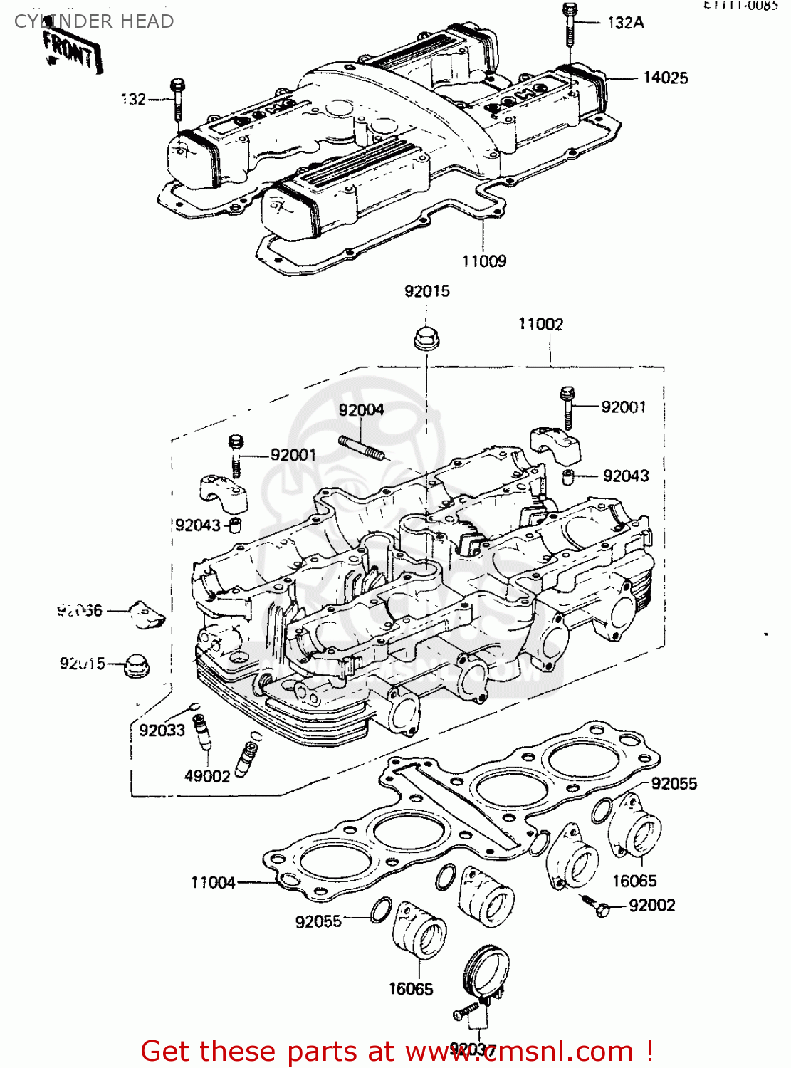 CYLINDER HEAD ZR400B1 1984 EUROPE UK FR IT WG