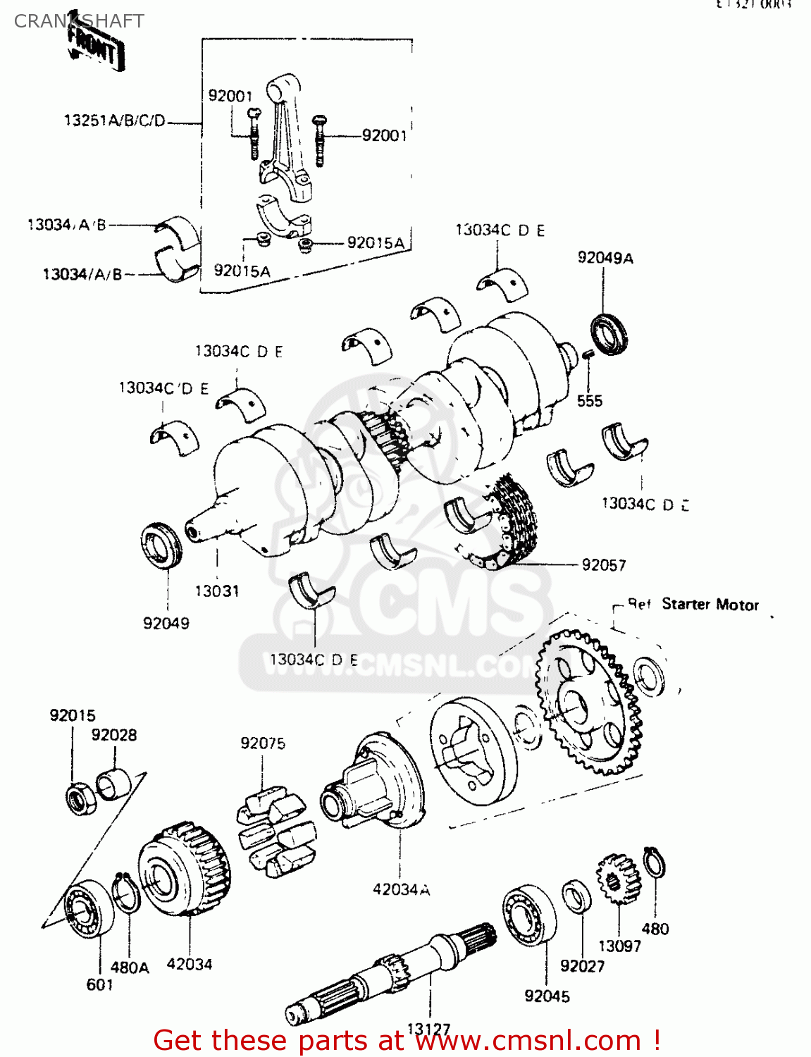 CRANKSHAFT ZR400B1 1984 EUROPE UK FR IT WG