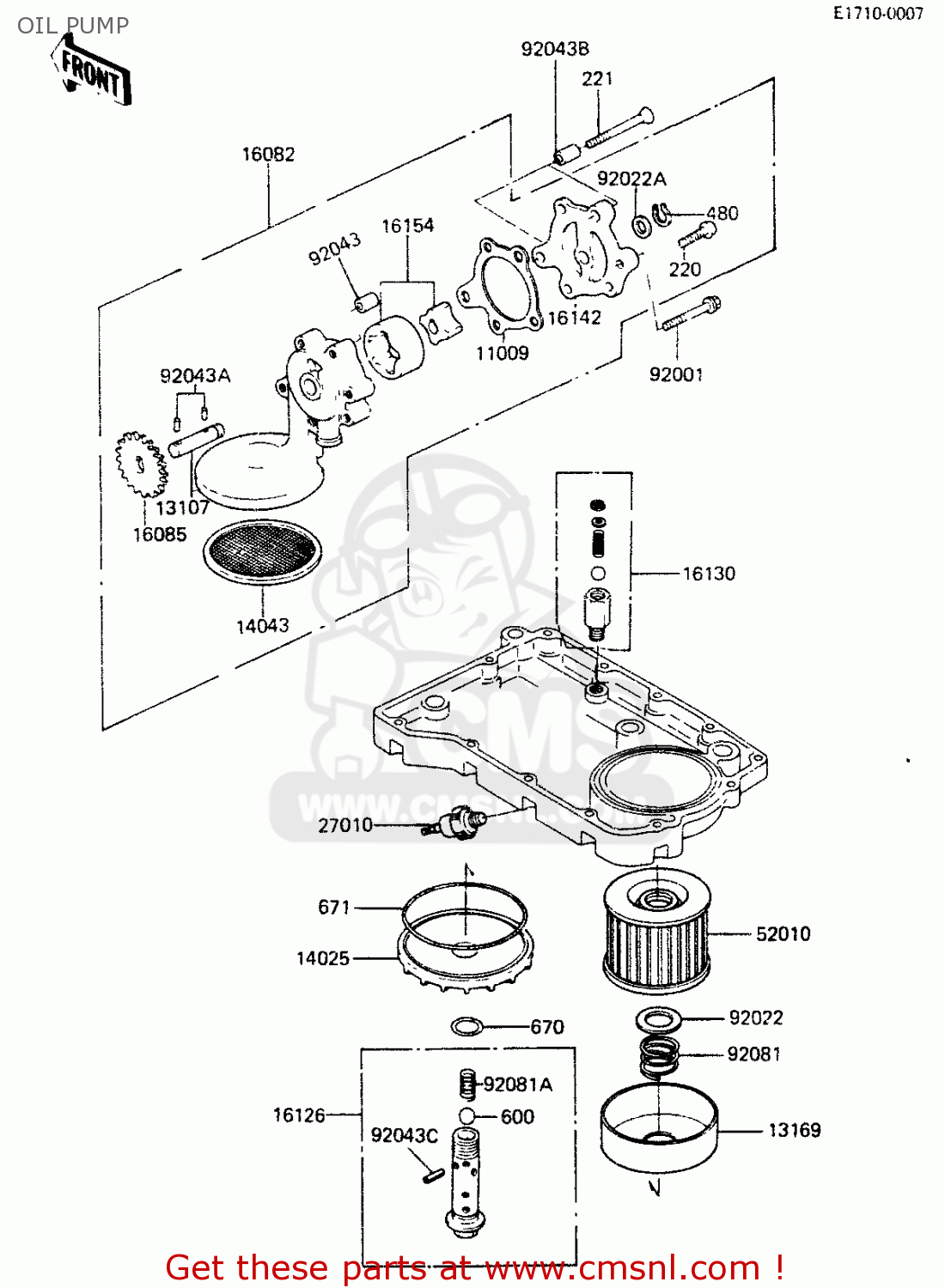OIL PUMP ZR400B1 1984 EUROPE UK FR IT WG