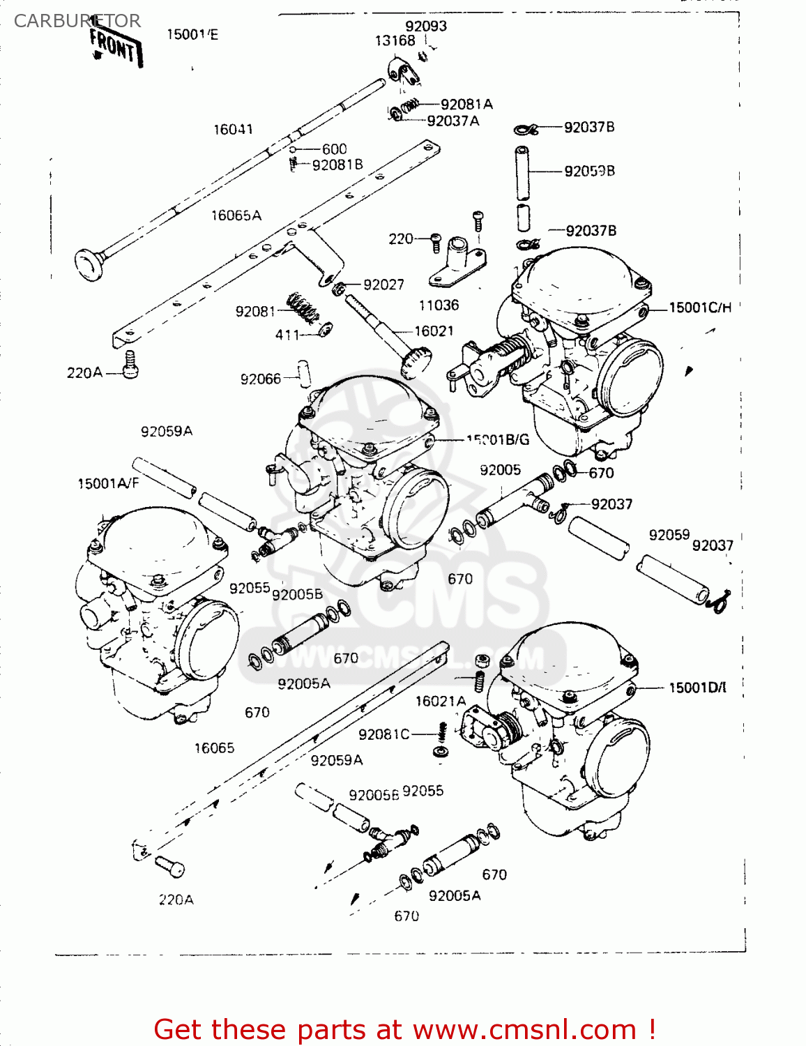 CARBURETOR ZR400B1 1984 EUROPE UK FR IT WG
