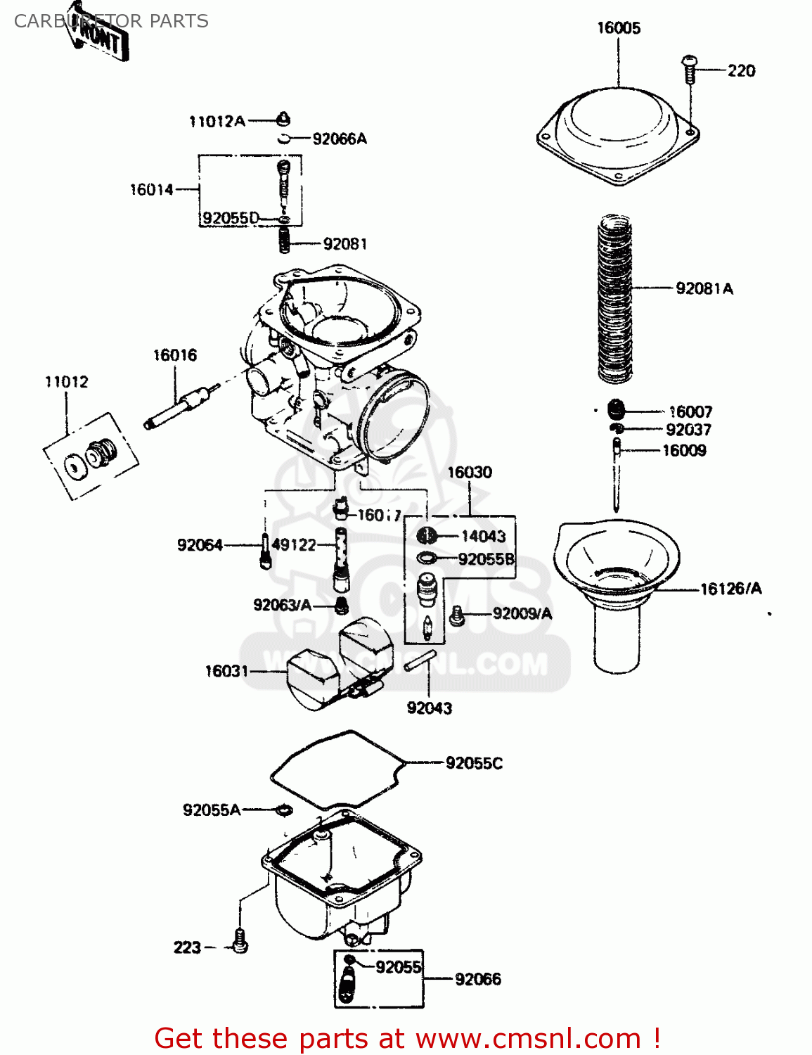 CARBURETOR PARTS ZR400B1 1984 EUROPE UK FR IT WG