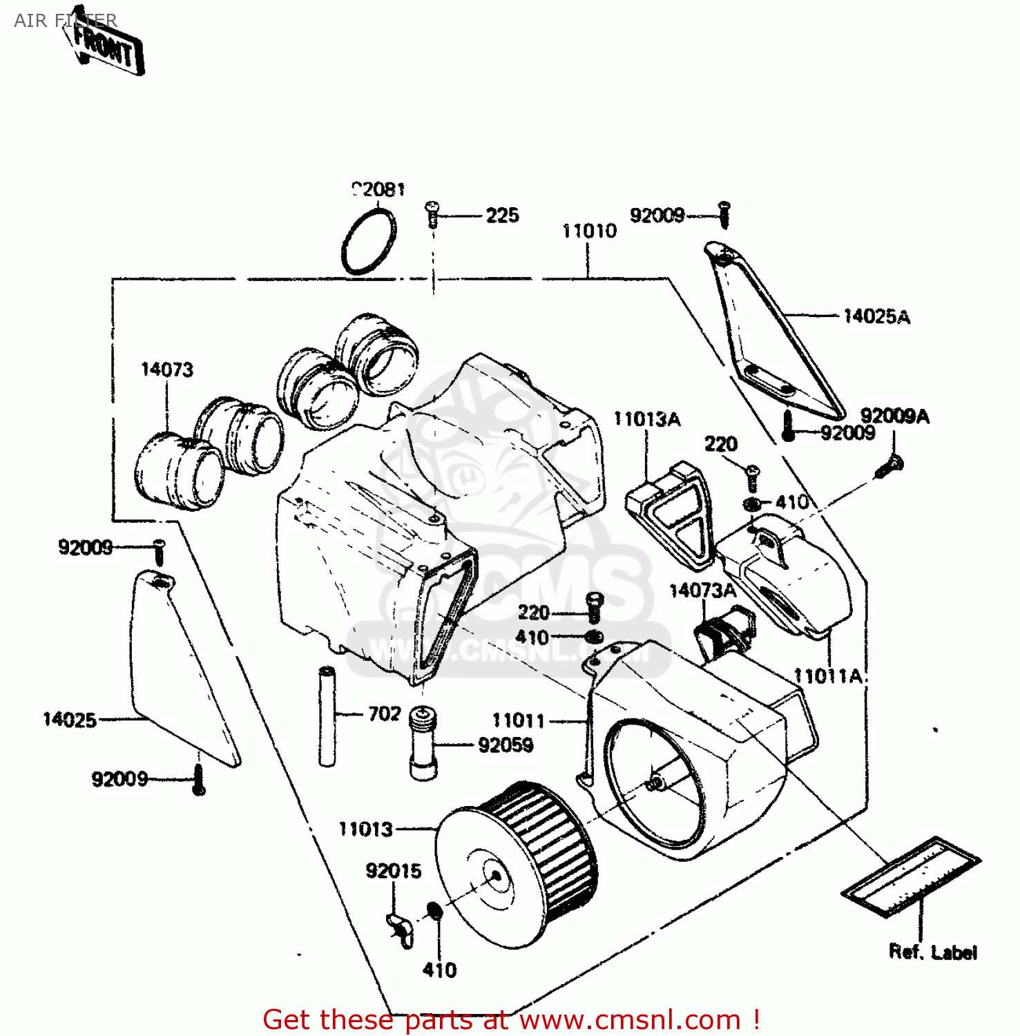 AIR FILTER ZR400B1 1984 EUROPE UK FR IT WG