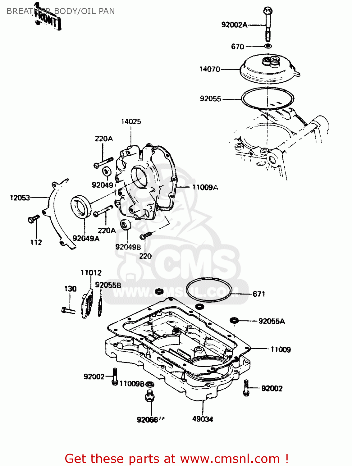 BREATHER BODY/OIL PAN ZR400B1 1984 EUROPE UK FR IT WG