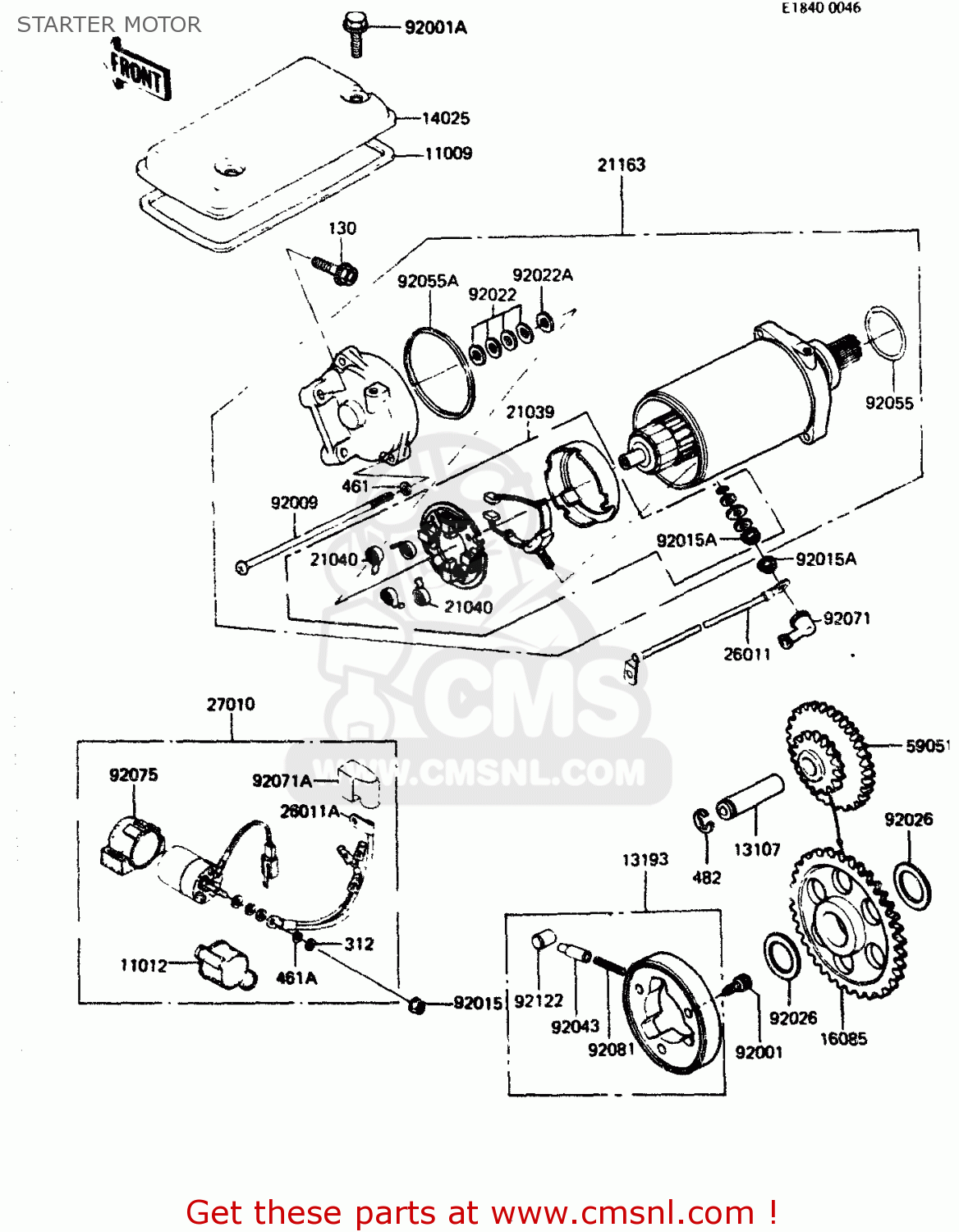 STARTER MOTOR ZR400B1 1984 EUROPE UK FR IT WG