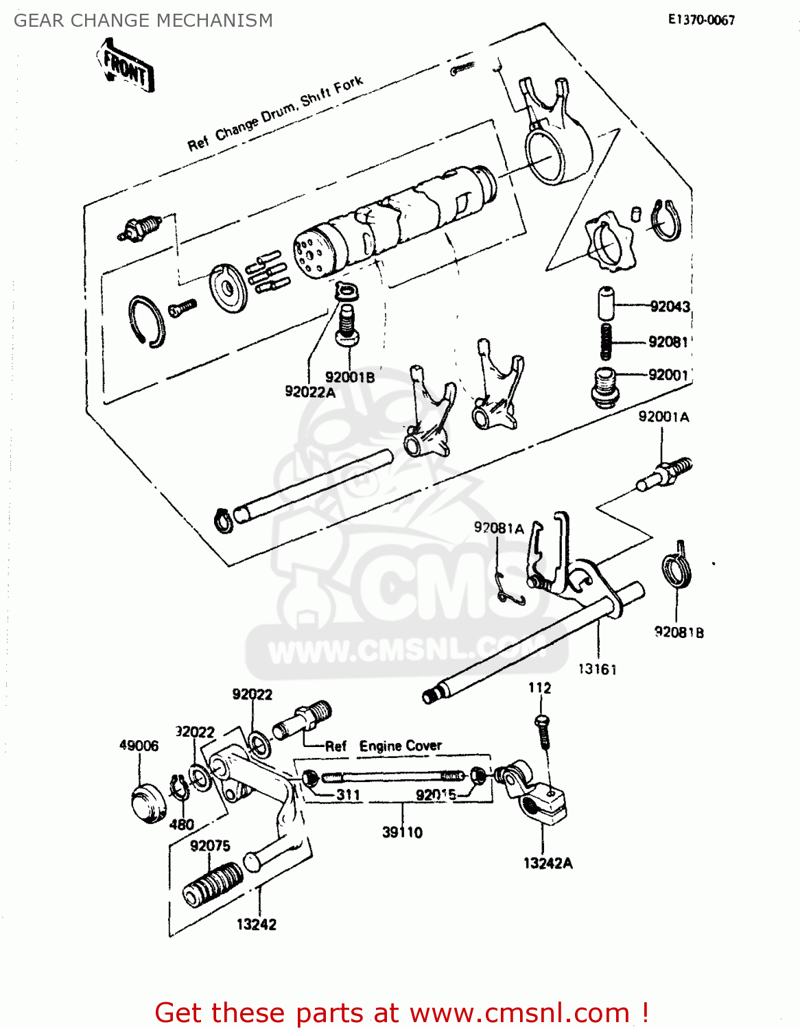 GEAR CHANGE MECHANISM ZR400B1 1984 EUROPE UK FR IT WG