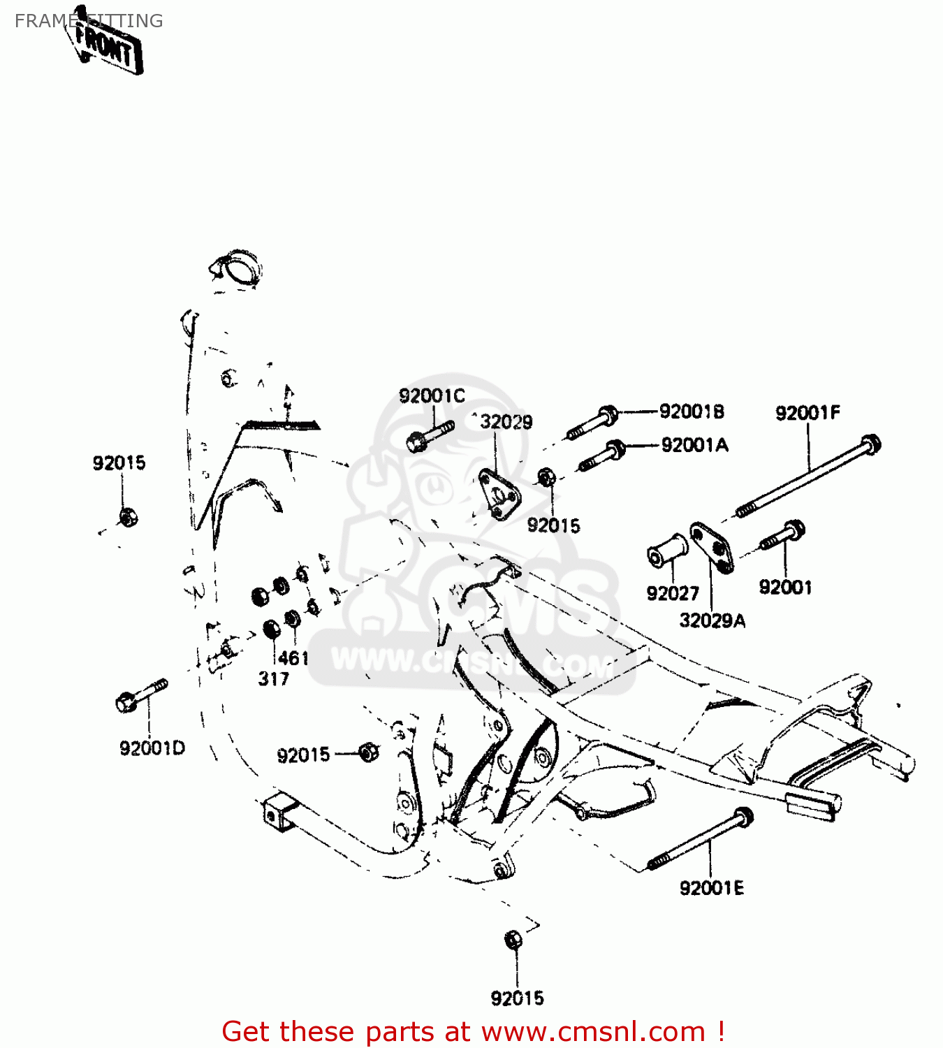 FRAME FITTING ZR400B1 1984 EUROPE UK FR IT WG