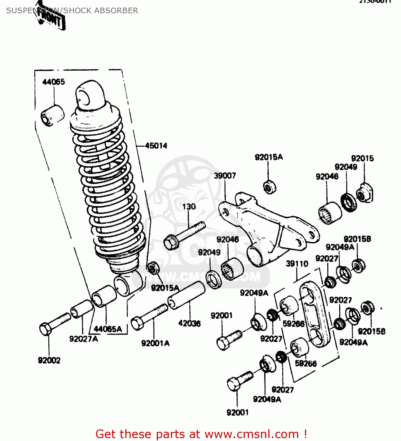 SUSPENSION/SHOCK ABSORBER ZR400B1 1984 EUROPE UK FR IT WG