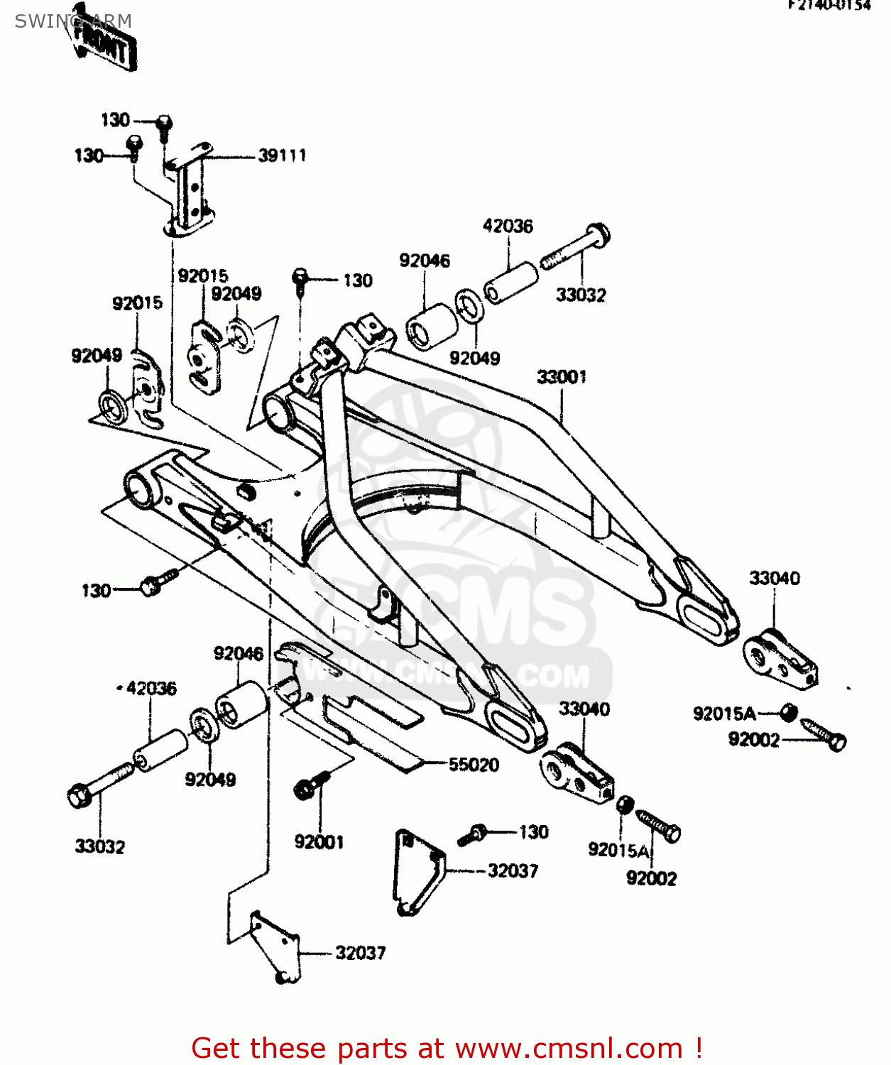 SWING ARM ZR400B1 1984 EUROPE UK FR IT WG