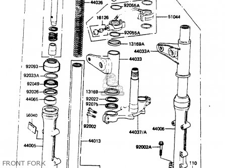 FRONT FORK - ZR400B1 1984 EUROPE UK FR IT WG