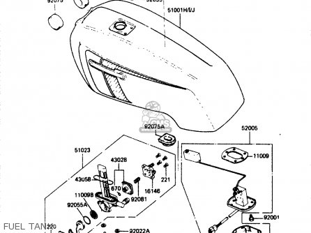 FUEL TANK - ZR400B1 1984 EUROPE UK FR IT WG