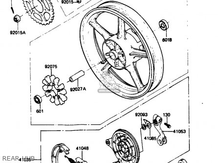 REAR HUB - ZR400B1 1984 EUROPE UK FR IT WG