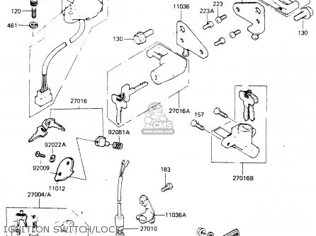 IGNITION SWITCH/LOCK - ZR400B1 1984 EUROPE UK FR IT WG