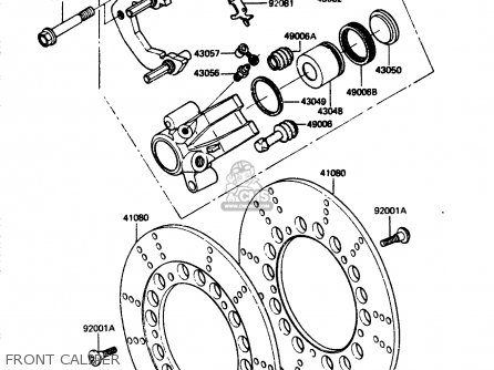 FRONT CALIPER - ZR400B1 1984 EUROPE UK FR IT WG