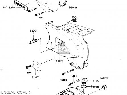 ENGINE COVER - ZR400B1 1984 EUROPE UK FR IT WG
