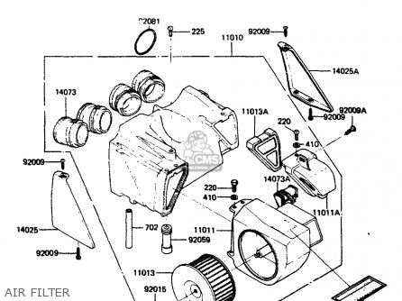 AIR FILTER - ZR400B1 1984 EUROPE UK FR IT WG