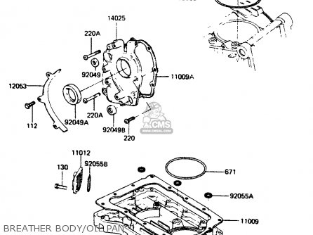 BREATHER BODY/OIL PAN - ZR400B1 1984 EUROPE UK FR IT WG