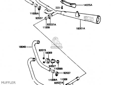 MUFFLER - ZR400B1 1984 EUROPE UK FR IT WG