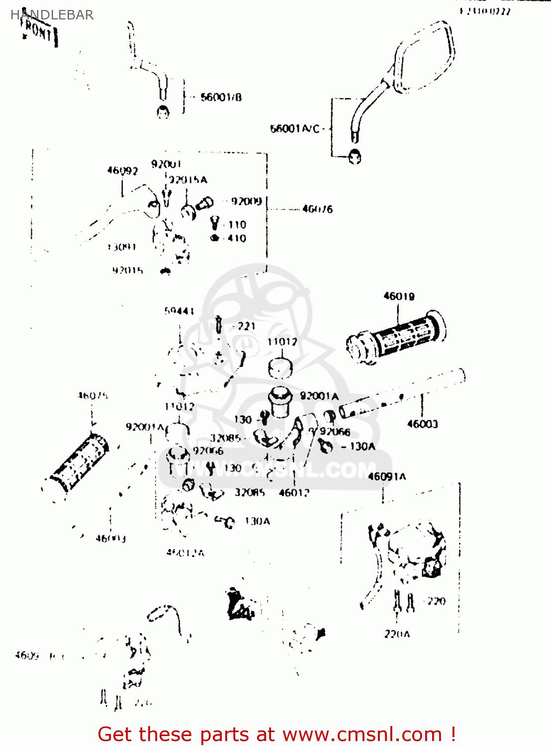 HANDLEBAR ZR550A1 1983 EUROPE UK FR IT NR SD WG