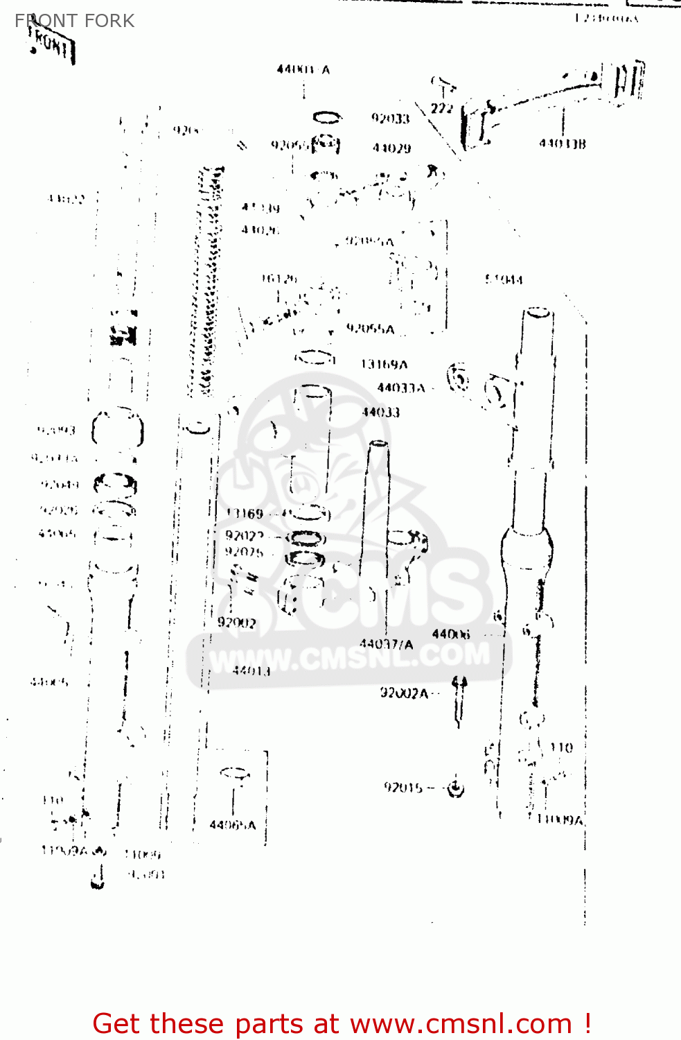 FRONT FORK ZR550A1 1983 EUROPE UK FR IT NR SD WG