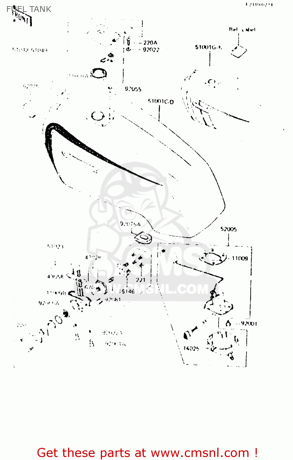 FUEL TANK ZR550A1 1983 EUROPE UK FR IT NR SD WG