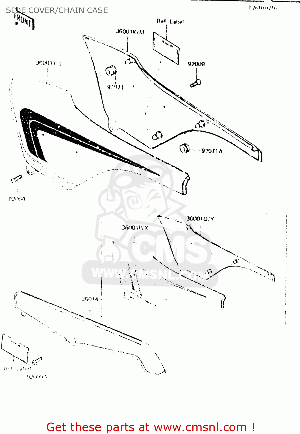 SIDE COVER/CHAIN CASE ZR550A1 1983 EUROPE UK FR IT NR SD WG
