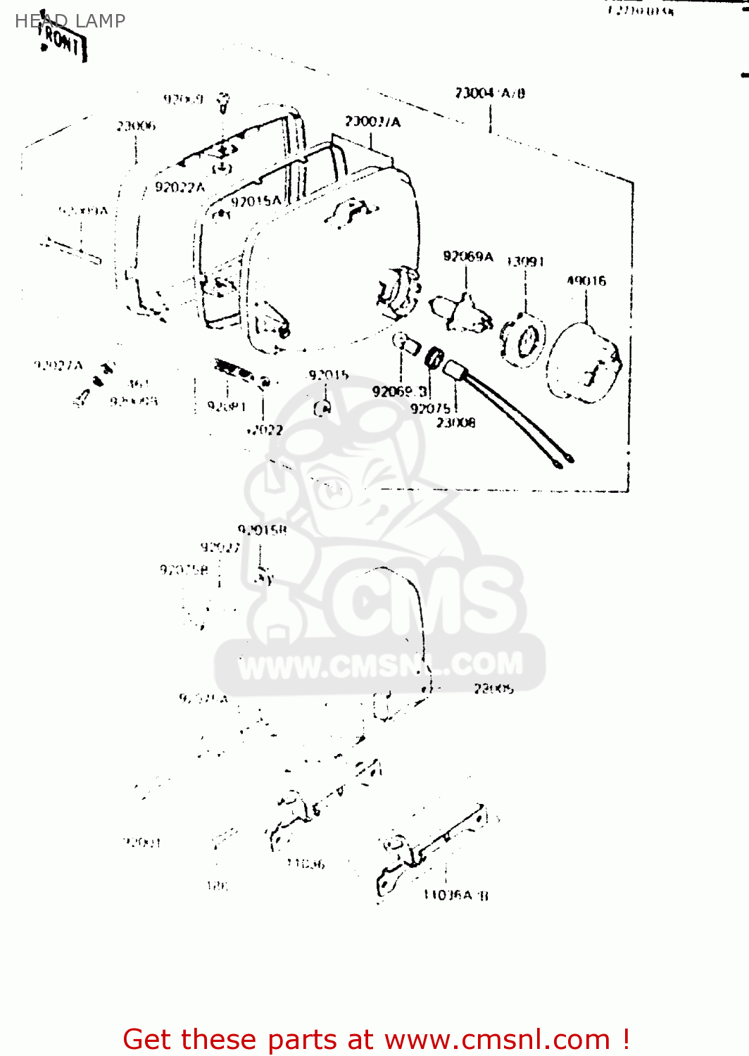 HEAD LAMP ZR550A1 1983 EUROPE UK FR IT NR SD WG
