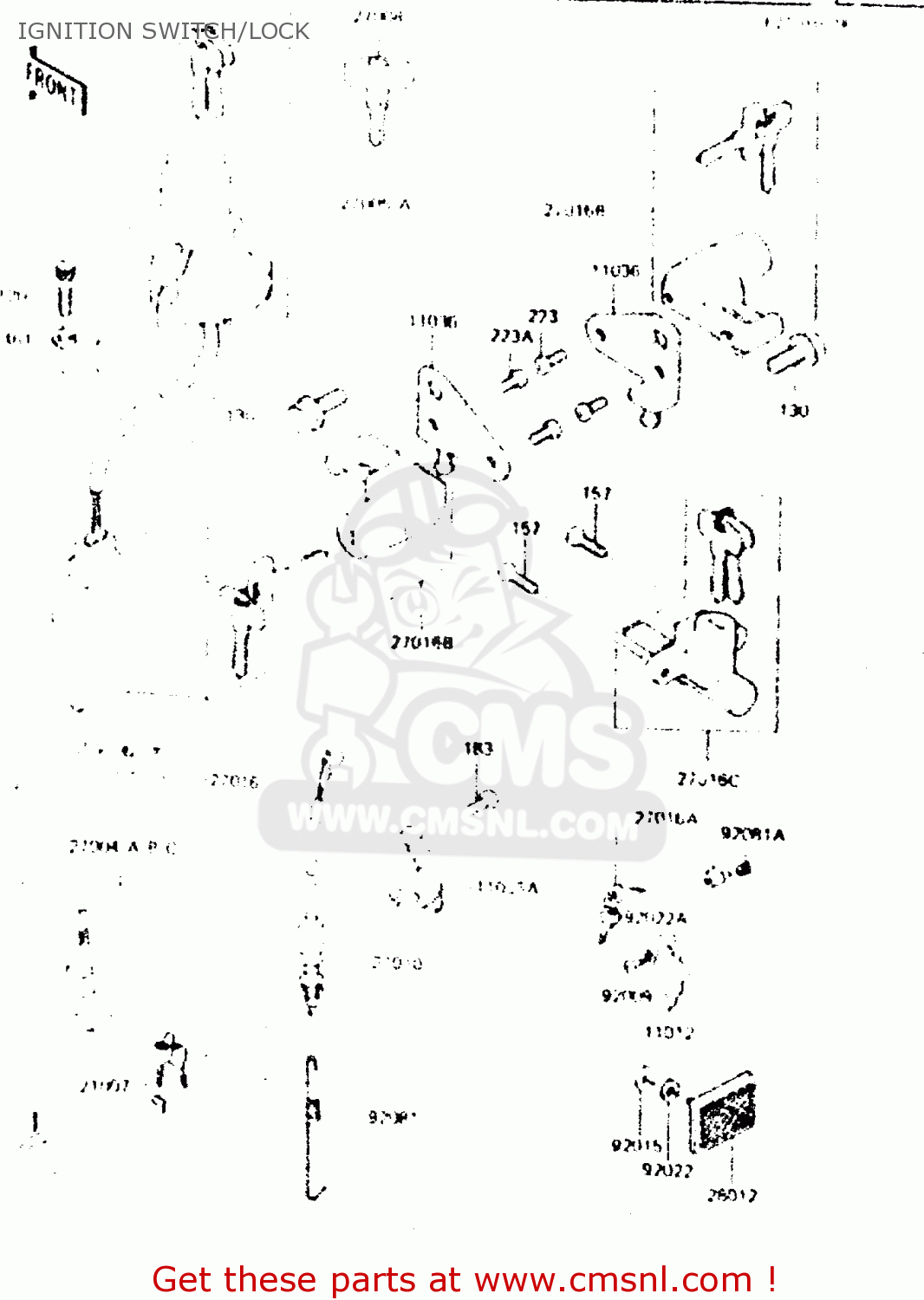 IGNITION SWITCH/LOCK ZR550A1 1983 EUROPE UK FR IT NR SD WG