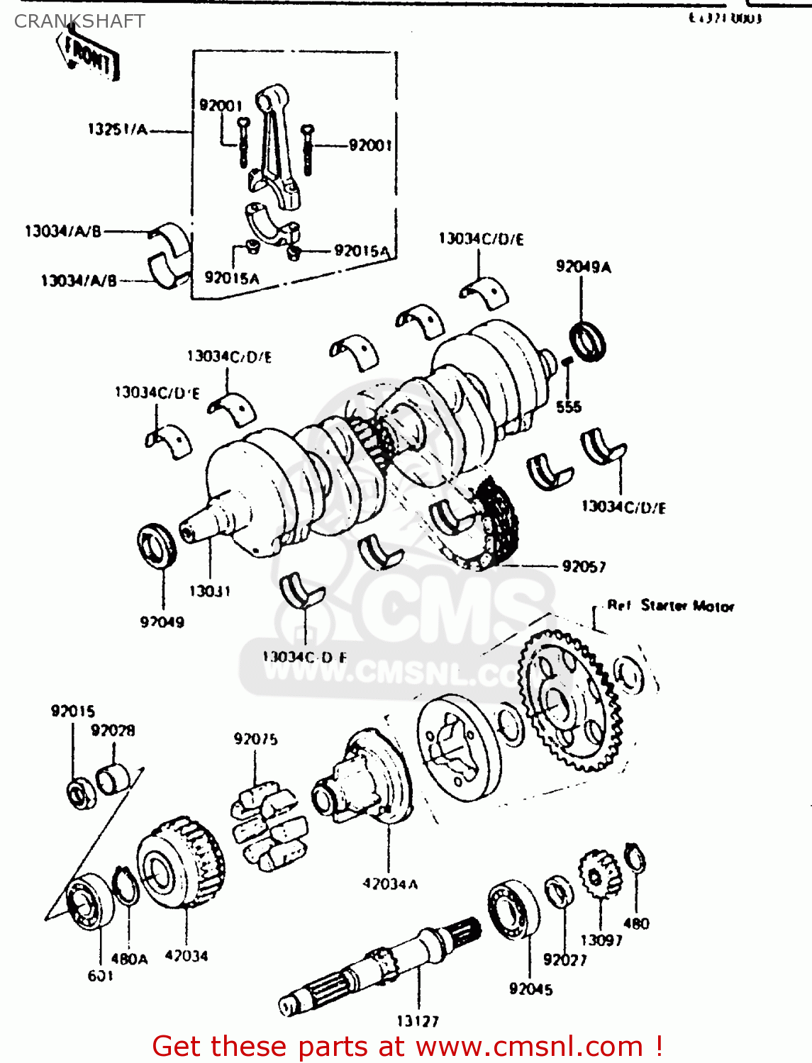 CRANKSHAFT ZR550A1 1983 EUROPE UK FR IT NR SD WG