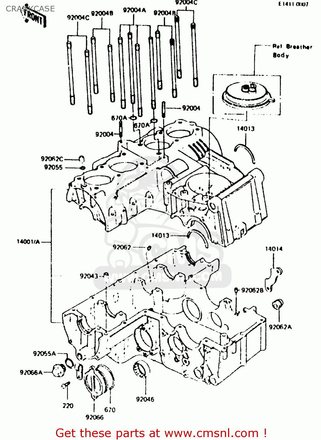 CRANKCASE ZR550A1 1983 EUROPE UK FR IT NR SD WG