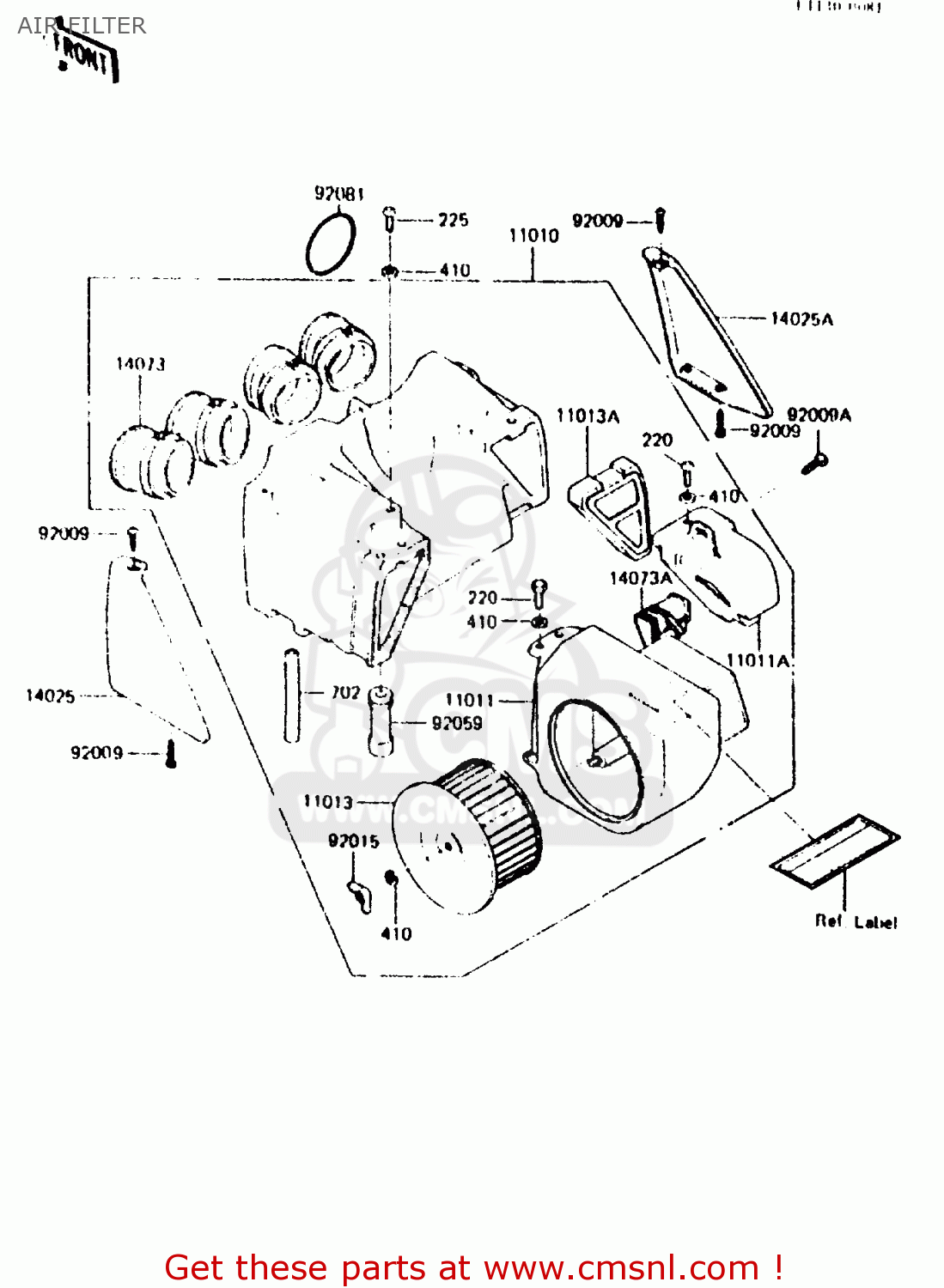 AIR FILTER ZR550A1 1983 EUROPE UK FR IT NR SD WG