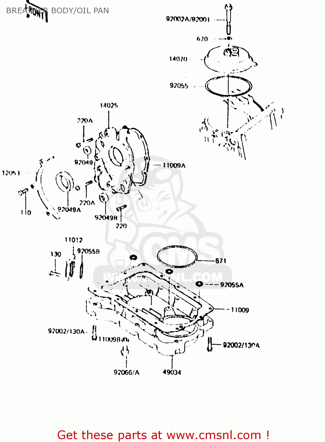BREATHER BODY/OIL PAN ZR550A1 1983 EUROPE UK FR IT NR SD WG
