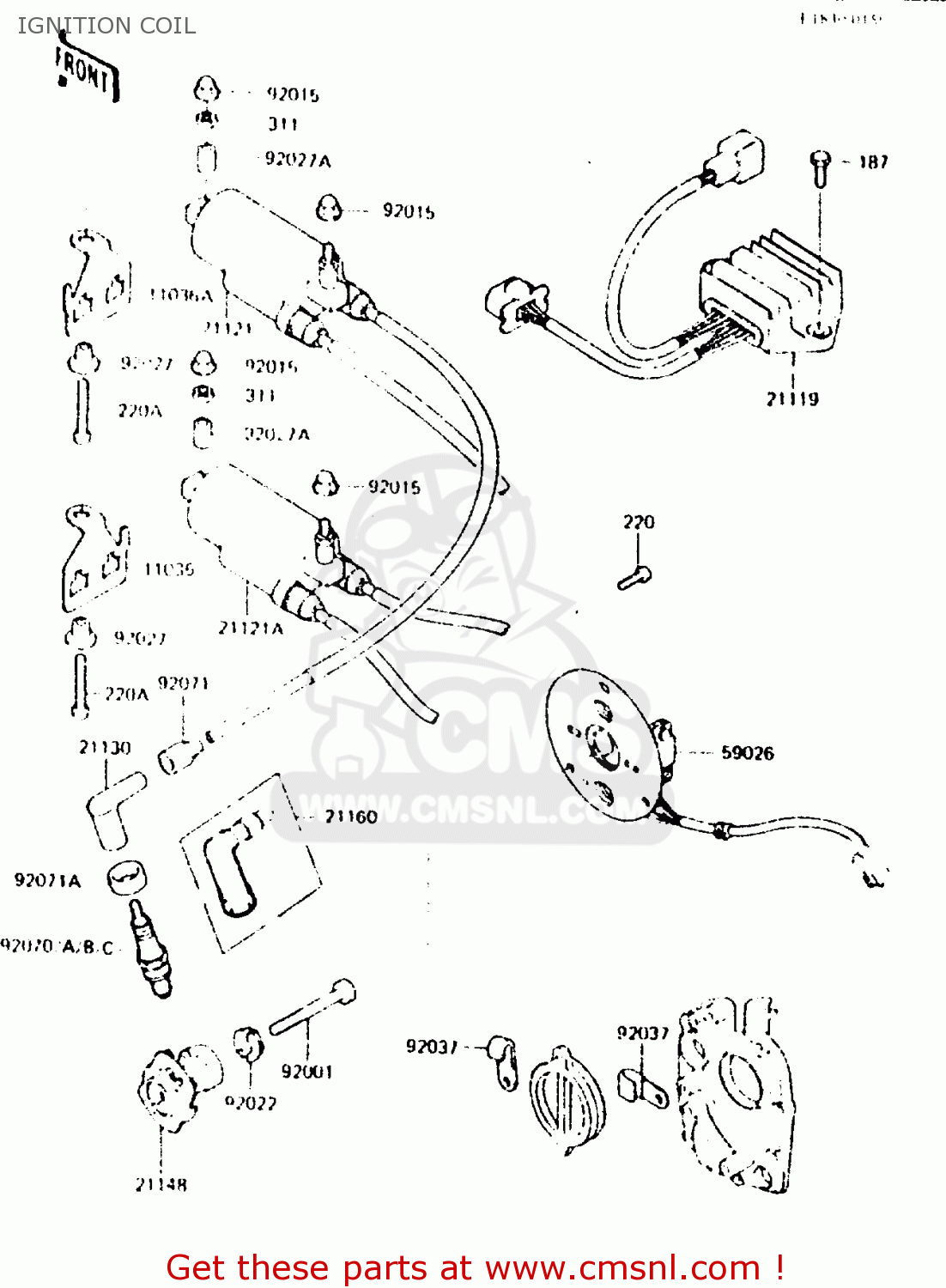 IGNITION COIL ZR550A1 1983 EUROPE UK FR IT NR SD WG