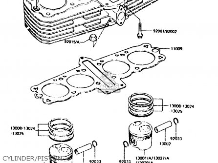 CYLINDER/PISTON - ZR550A1 1983 EUROPE UK FR IT NR SD WG