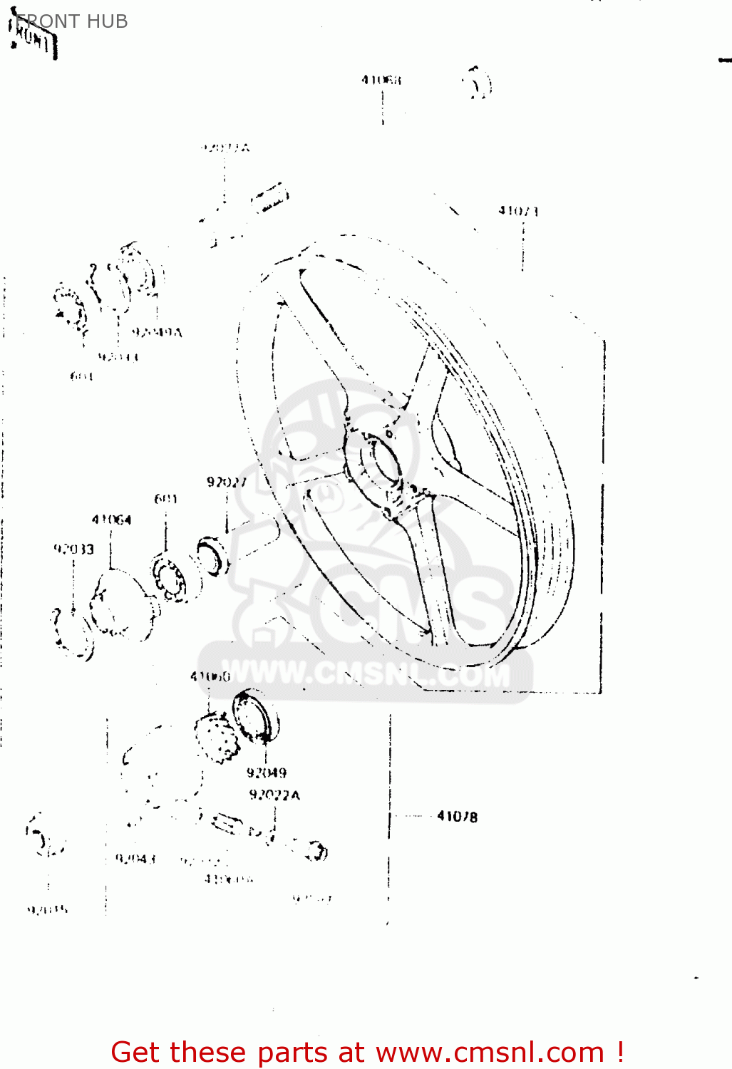 FRONT HUB ZR550A2 1984 EUROPE UK WG