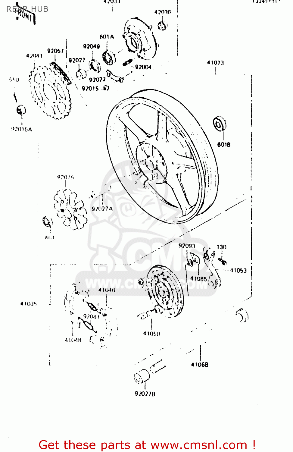 REAR HUB ZR550A2 1984 EUROPE UK WG