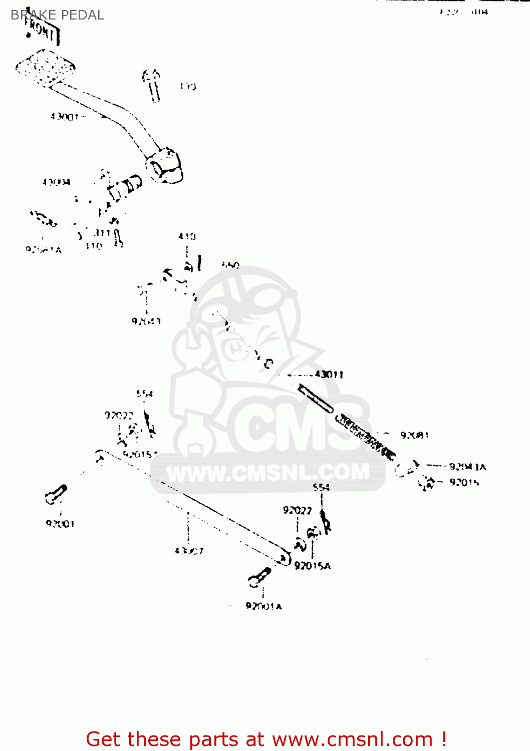 BRAKE PEDAL ZR550A2 1984 EUROPE UK WG